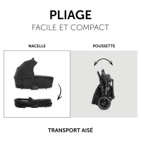 Poussette Hauck Vision X + Nacelle - Melange Black
