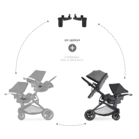 Poussette Double Hauck Atlantic Twin - Melange Grey