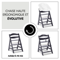 Chaise Haute Hauck Alpha+ - Dark Grey