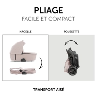 Poussette Hauck Vision X + Nacelle - Melange Beige