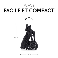 Poussette Hauck Saturn R + Nacelle - Melange Black