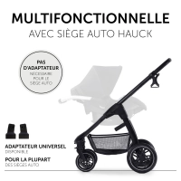 Poussette Hauck Saturn R + Nacelle - Melange Black