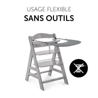 Plateau Repas Hauck Alpha Click - Grey