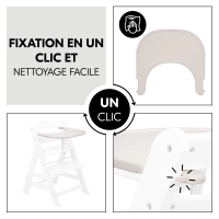 Plateau Repas Hauck Alpha Click - Speckle Beige