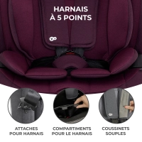 Siège Auto 76-150 cm Kinderkraft ONETO3 i-Size - Cherry Pearl