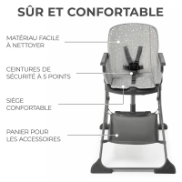 Chaise haute Kinderkraft Foldee - Grey