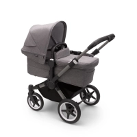 Poussette Bugaboo Donkey 5 Mono - Châssis Graphite + Nacelle - Gris Chiné