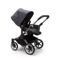 Poussette Bugaboo Donkey 5 Mono - Châssis Graphite + Nacelle - Bleu tonnerre