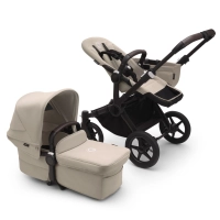 Poussette Bugaboo Donkey 5 Mono - Châssis Noir + Nacelle - Desert Taupe