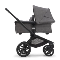 Poussette Bugaboo Fox 5 - Châssis Noir + Nacelle - Gris Chiné