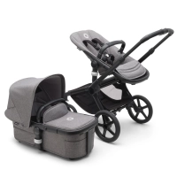 Poussette Bugaboo Fox 5 - Châssis Noir + Nacelle - Gris Chiné