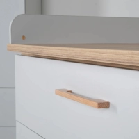 Chambre Roba Caro (Commode 3 Tiroirs) - Gris clair / Bois