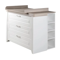 Chambre Roba Felicia (Commode 3 Tiroirs) - Blanc / Luna elm