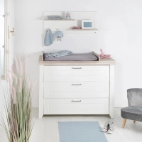 Chambre Roba Felicia (Commode 3 Tiroirs) - Blanc / Luna elm
