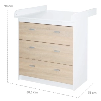 Chambre Roba Gabriella (Commode Small) - Blanc / Bois pas de description, ne pas activer