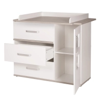 Chambre Roba Moritz (Commode Large) - Blanc / Luna elm