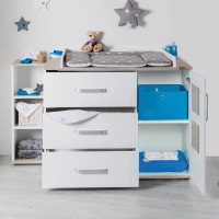 Chambre Roba Moritz (Commode Large) - Blanc / Luna elm
