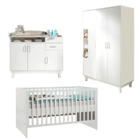 Chambre Roba Nordic Weiss (Armoire 3 Portes) - Blanc