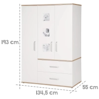 Chambre Roba Pia (Commode Large) - Blanc