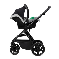 Poussette Kinderkraft Newly + Nacelle + Coque Auto Mink Pro - Moonlight Grey + Base