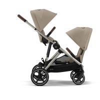 Poussette Double Cybex Gazelle S2 (Poussette + Seconde Assise) TPE - Almond Beige