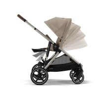 Poussette Double Cybex Gazelle S2 TPE - Almond Beige + 2 Coques Auto Cloud G i-Size - Almond Beige (Plus)