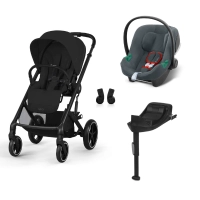 Poussette Cybex Balios S Lux 2 BLK - Moon Black + Coque Auto Aton B2 - Steel Grey + Base One
