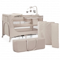 Lit parapluie 3en1 JOY 2 avec accessoires - Kinderkraft - beige