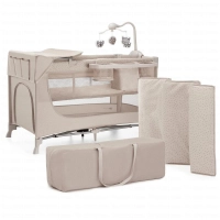 Lit parapluie 3en1 JOY 2 avec accessoires - Kinderkraft - beige