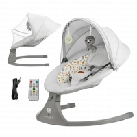 Balancelle/Transat électrique 2en1 LUMI 2 - Kinderkraft - gris clair