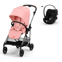 Poussette Cybex Melio 4 TPE - Candy Pink + Coque Auto Cloud G i-Size - Magic Black