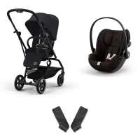 Poussette Cybex Eezy S Twist +2 - BLK - Magic Black + Coque Auto Cloud G i-Size - Magic Black