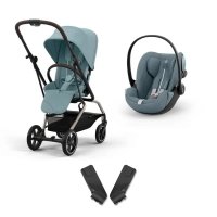 Poussette Cybex Eezy S Twist+ 2 TPE - Stormy Blue + Coque Auto Cloud G i-Size - Stormy Blue (Plus)