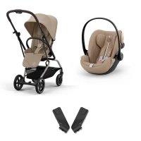 Poussette Cybex Eezy S Twist+ 2 TPE - Almond Beige + Coque Auto Cloud G i-Size - Almond Beige (Plus)