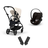 Poussette Cybex Eezy S Twist +2 BLK - Canvas White + Coque Auto Cloud G i-Size - Magic Black