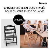 Chaise Haute Hauck Arketa - Beech Blackwashed