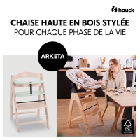 Chaise Haute Hauck Arketa - Beech Whitewashed Mint