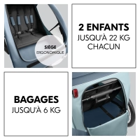 Remorque Vélo Hauck Dryk Duo Plus - Dark Blue