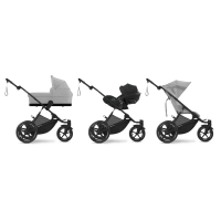 Poussette Cybex Avi Spin - Fog Grey + Coque Auto Cloud G i-Size - Moon Black