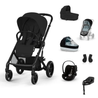 Poussette Cybex Balios S Lux 2 BLK - Moon Black + Nacelle Cot S Lux + Coque Auto Cloud G i-Size - Moon Black (Plus) + Base G + Accessoires