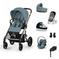 Poussette Cybex Balios S Lux 2 TPE - Stormy Blue + Nacelle Cot S Lux + Coque Auto Cloud G i-Size - Stormy Blue (Plus) + Base G + Accessoires
