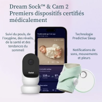 Babyphone Owlet Dream Sock - Mint + Cam 2 - Blanc