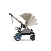 Poussette Double Cybex eGazelle S TPE - Almond Beige + Coques Auto Cloud G i-Size - Almond Beige (Plus)