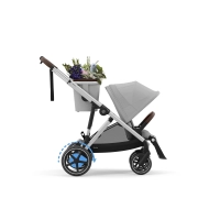 Poussette Double Cybex eGazelle S SLV + 2 Nacelles Gazelle Cot - Stone Grey