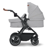 Poussette Kinderkraft B-Tour + Nacelle + Coque Auto Mink Pro - Light Grey
