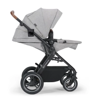 Poussette Kinderkraft B-Tour + Nacelle + Coque Auto Mink Pro - Light Grey