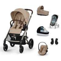 Poussette Cybex Balios S Lux 2 TPE - Almond Beige + Nacelle Cot S Lux + Coque Auto Cloud G i-Size - Almond Beige (Plus) + Accessoires Offerts