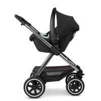 Poussette ABC Design Samba 2 - Almond + Coque Auto Cybex Cloud G i-Size - Moon Black