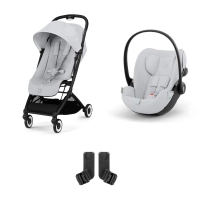 Poussette Cybex Orfeo 2 BLK - Fog Grey + Cloud G i-Size - Fog Grey + Adaptateurs