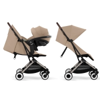 Poussette Cybex Orfeo 2 BLK - Almond Beige + Cloud G i-Size - Almond Beige (Plus) + Adaptateurs